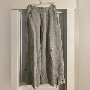 Aerie Offline Gray Wide Leg Distressed Sweatpants
